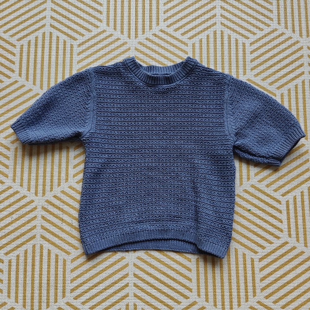Mango Girls Sky Blue Open Knit Sweater 5T 4-5y Used